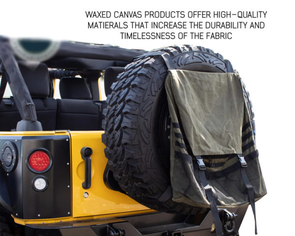 Extra Large Trash Bag Tire Mount – Waxed Canvas Universal – Deer Creek  Overland Gear